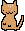 Brown kitty in a custom style with wiggly animated lineart.